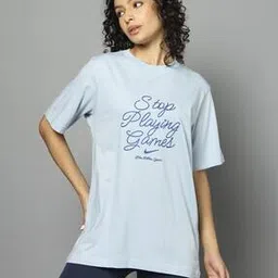 nike Women Typographic Print Regular Fit Crew-Neck T-Shirt-picture-13