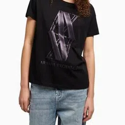 armani exchange Women Essentials Brand Print Slim Fit Round-Neck T-Shirt-picture-25