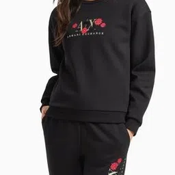 armani exchange Women Brand Print Regular Fit Crew-Neck Sweatshirt-picture-17