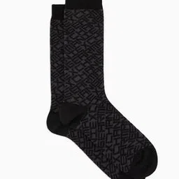 armani exchange Men Logomania Brand-Knit Mid-Calf Length Socks-picture-35