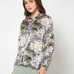 fig Women Floral Print Regular Fit Button-Down Top-picture-10