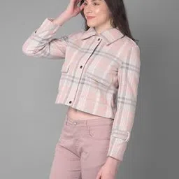 crimsoune club Women Checked Jacket with Button Closure-picture-46