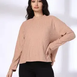 fig Women Pearl Embellished Relaxed Fit Top-picture-36