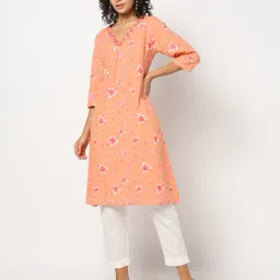 yousta Women Floral Print A-Line Kurta image 1