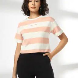 teamspirit Women Striped Boxy Fit Crew-Neck T-Shirt-picture-0
