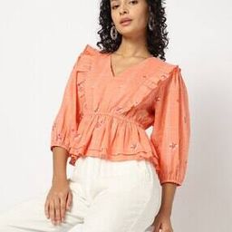 yousta Women Floral Print Relaxed Fit Frill Top-picture-30