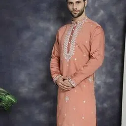 jompers Men Embroidered Regular Fit Long Kurta-picture-20