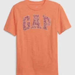 Boys French Logo Print Relaxed Fit Round-Neck T-Shirt-image-94