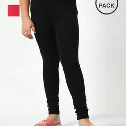 indiweaves Girls Pack of 2 Leggings with Elasticated Waistband-picture-12