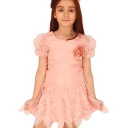 cutecumber Girls Fit & Flared Dress with Floral Applique-picture-13