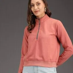 kotty High-Neck Half Zip-Front Closure Sweatshirt-picture-26