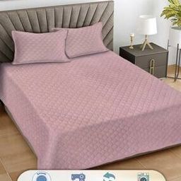 fabinaliv 400 GSM Quilted Kind-Size Bedsheet with Pillow Covers-picture-5