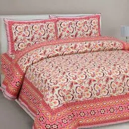 uniqchoice 150 TC Floral Print King-Size Bedsheet with Pillow Covers-picture-10