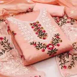 svaraa Women Chanderi Embroidery work Unstitched Dress Material-picture-48