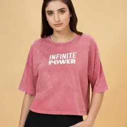 ajile by pantaloons Women Typographic Print Regular Fit T-Shirt-picture-11