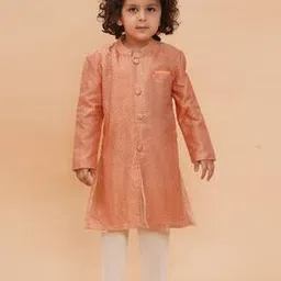 piccolo Boys Embellished Sherwani Set with Mandarin Collar-picture-14