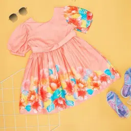 pantaloons junior Girls Floral Print Fit & Flare Dress image 1