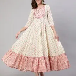 nishabd Floral Print Round-Neck Flared Kurta-picture-41