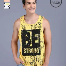 kay dee Pack of 3 Men Printed Sleeveless Vest image 1