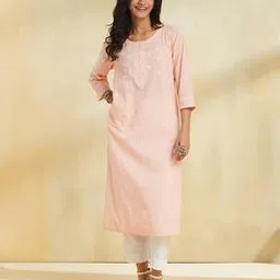 fabindia Women Embroidery Straight Kurta-picture-17