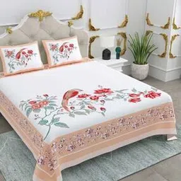 jaipur fabric Floral Bedsheet With 2 Pillow Cover-picture-17