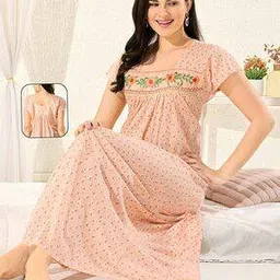 for you for me Women Floral Print Square-Neck Nightie-picture-16