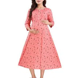 mamma's maternity Geometric Printed A-line Dress-picture-26