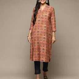 biba Women Floral Print Straight Kurta with Slip Pocket-picture-27