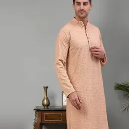 jompers Embroidered Long Kurta with Mandarin Collar-picture-48