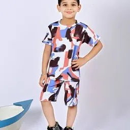 pixie n prince Boy Abstract Shorts and T-shirt Set-picture-29