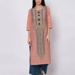 Women Printed Straight Kurta with Tassels-image-23