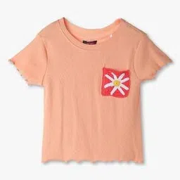 kg frendz for trends select Girls Relaxed Fit Crew-Neck Pocket T-Shirt-picture-32