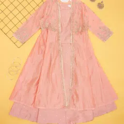 akkriti by pantaloons Girls Embroidered 3 Piece Kurta Suit Set image 1