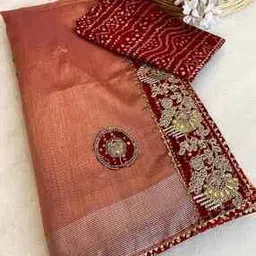 nyrika Women Sequins Embroidery With Bandhani Print Art Silk Saree -picture-13