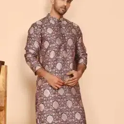 jompers Men Jacquard Silk Kurta-picture-40
