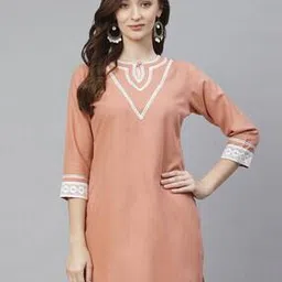 bhama couture Straight Tunic with Lace Accent-picture-39