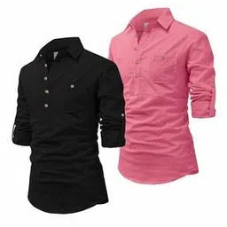 vida loca Pack of 2 Men Slim Fit Short Kurtas-picture-18