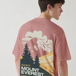 crazymonk Men Graphic Print Oversized Crew-Neck T-Shirt-picture-32