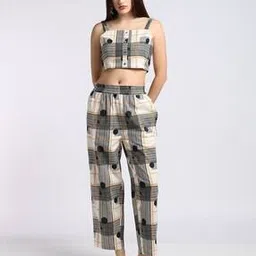 Geometric Print Crop Top & Pants Set-image-68