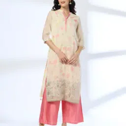 Women Floral Print Straight Kurta with Palazzos-image-22