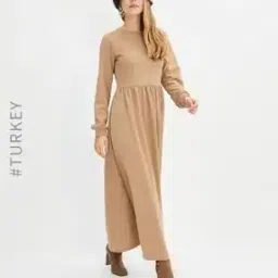 trendyol A-Line Maxi Dress with Cuffed Sleeves-picture-44