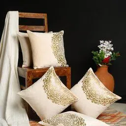 hosta homes Set of 5 Foil Print Cushion Covers 16" x 16"-picture-13