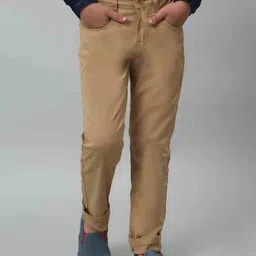 cantabil Boy Relaxed Fit Flat-Front Trousers image 1
