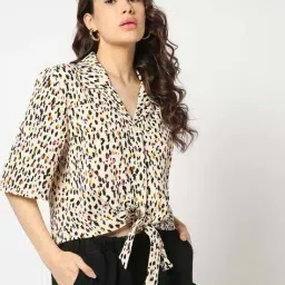 rio Women Printed Regular Fit Knotted Shirt image 1