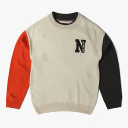 yb dnmx Boys Colourblock Oversized Crew-Neck Sweater image 1