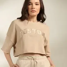 Women Boxy Fit Round-Neck Crop Top-image-25