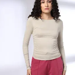 teamspirit Women Regular Fit Top with Ruched Detail image 1