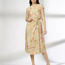 fig Women Floral Print Wrap Dress image 1