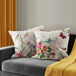 bianca Set of 2 Floral Print Cushion Covers 16" x 16"-picture-49