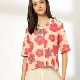 Women Floral Print Relaxed Fit Shirt-image-5